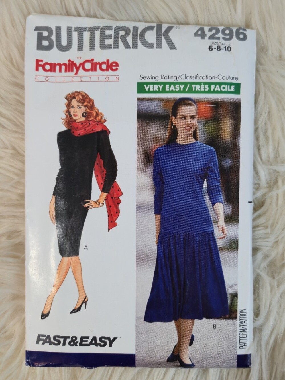 Butterick Vintage Family Circle Collectuon Midi Dress Sewing Pattern 4296